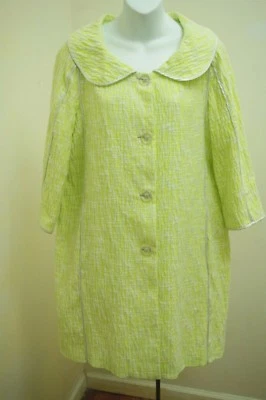 Cynthia Steffe XL Coat Citron Yellow-Green Textured Silver Trim New - Image 1 of 4