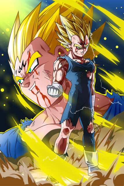 Dragon Ball GT Poster Vegeta Goku Fusion Gogeta SSJ4 12in x 18in Free  Shipping