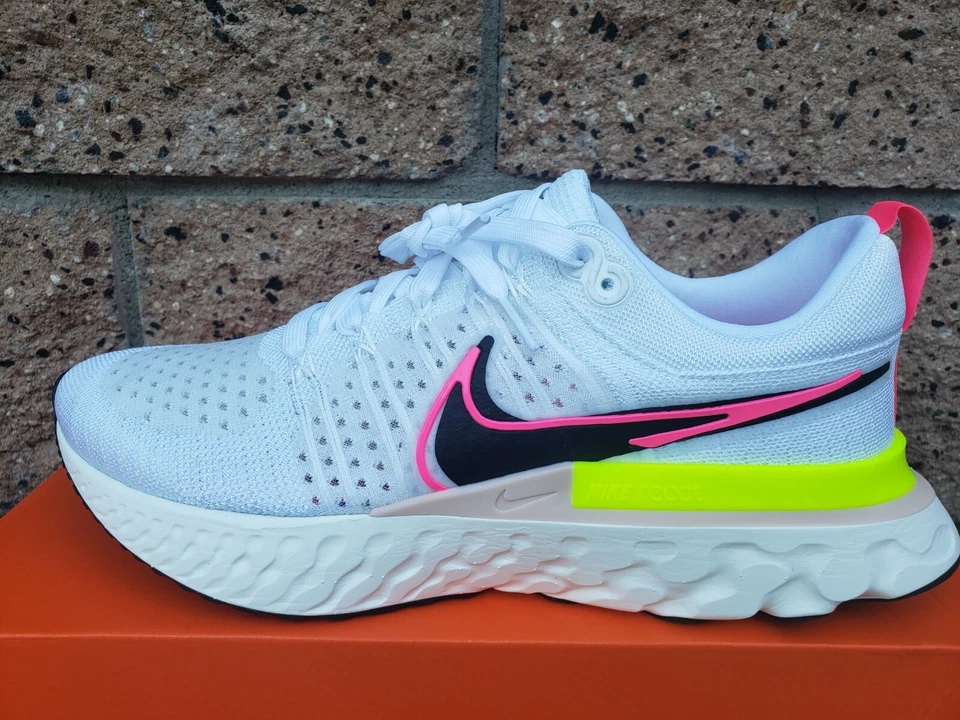 Nike React Infinity Run FlyKnit 2 Shoes Men's Size 11.5 White Sail Pink Blast - Image 1 of 4