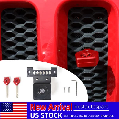 1x Anti-Theft Hood Grille Lock Rebound w/ Keys For Jeep Wrangler JL 2018+ 2/4Dr Foto 1 de 4