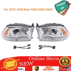Factory Projector Headlights with LED DRL For 2013-2018 Dodge Ram 1500/2500/3500 - Picture 1 of 24