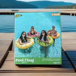 4 Pack Inflatable Pool Floats Fruit Tube Rings, Fruit Pool Tubes, Pool Floati... - Picture 1 of 3