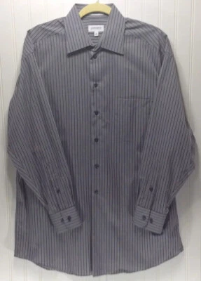 CONCEPTS By Claiborne Mens Striped Dress Shirt Gray Purple Size 16-32/33 - Изображение 1 из 4