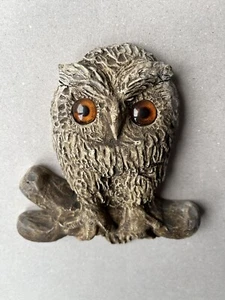 Wandrelief „Eule“ Figur 13x14 cm Vogel Deko / Kunststein, Hochwertiges Polyresin - Picture 1 of 5