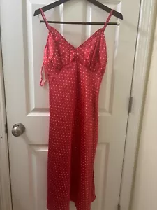 Japna Schlupfkleid Gr. M Babydoll rot rosa gepunktet Valentinstag Kokette 90er Style - Bild 1 von 14