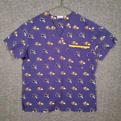 Scrub Dudz Baltimore Ravens Scrub Top Size XS Scrubs Top NFL Team Apparel - Image 1 of 4