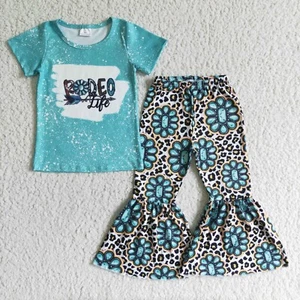 Western Country Baby Girls Bell Bottom Pants Rodeo Life Outfit Boutique - Picture 1 of 1