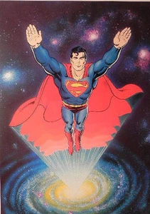 SUPERMAN DC VINTAGE 1988 LTD ART SIGNED GOLD CURT SWAN COA CHAMPION OF JUSTICE - Foto 1 di 3