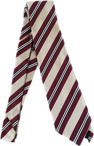 Burberry Crimson Gold Striped Handmade Silk England Neck tie - Picture 1 of 6