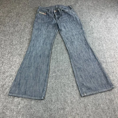 Diesel Womens Jeans Bootcut Flare Baggy 29 29 UK 10 Chambray Blue Low Rise VTG - Image 1 of 4