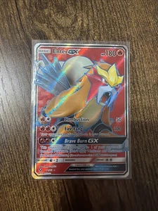 Juego de cartas coleccionables Pokémon Entei GX 71/73 ultra raro arte completo leyendas brillantes casi como nuevo - Imagen 1 de 2