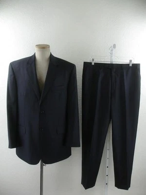 Men's sz 44R Michael Kors Navy Blue Pinstripe 100% Wool 2-Pc Suit Pants 34 X 29 - Image 1 of 4