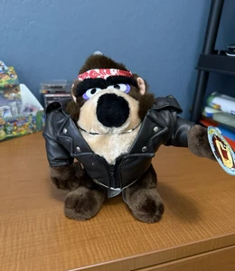 Looney Tunes Tasmanischer Teufel Biker Motorrad Plüsch 9 Zoll TAZ Neu mit Etikett 1993 - Bild 1 von 5