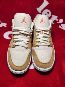 Nike Air Jordan 1 Low SE DH7820-700 Beige Corduroy Tan Suede Men's 10 Customized - Picture 1 of 14