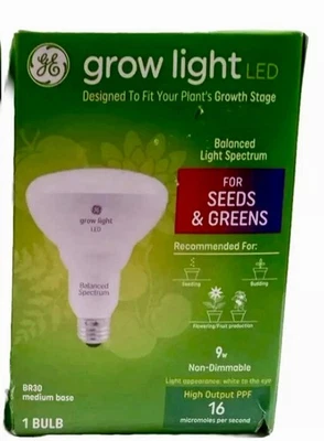 ☀️ Светодиодная лампа для выращивания семян начинает зелень цветы террариум травы BR30 9 Вт - Изображение 1 из 2