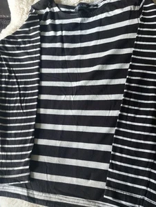 Regatta Outdoors Black White Stripe Lond Sleeve Top Size 14 - Picture 1 of 3