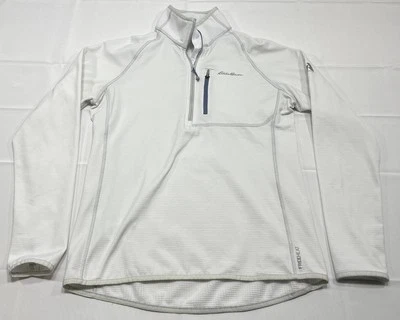 Pullover Eddie Bauer First Ascent Free Heat 1/4 cremallera para mujer talla mediana blanco Foto 1 de 4