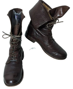 FRYE Botas Plegables Para Hombres EE. UU. 10 D Marrón Aceite Cuero Con Cordones Combate De Colección Hechas en EE. UU. - Imagen 1 de 17