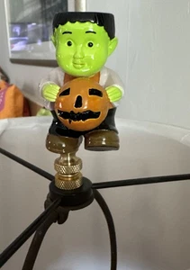 Finial Lamp Shade Boy Frankenstein Pumpkin, Topper Halloween Decor - Picture 1 of 7