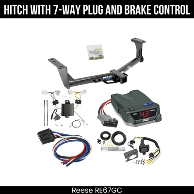 Paquete de remolque enganche + control de freno para 15-24 Nissan Murano todos los modelos receptor de remolque de 2" Foto 1 de 4