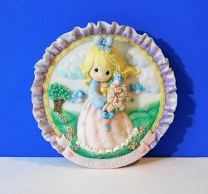 Precious Moments Enesco 3D Sculpted Plate You Are My Happiness 1996 Hanging 3.5" - Picture 1 of 12