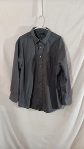 George Langarm Hemd mit Knopfleiste Grau Herren 18-18 1/2 2XL. - Bild 1 von 11