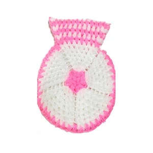 Handmade knitted candy Pink White two-color Bath Loofah - Imagen 1 de 1