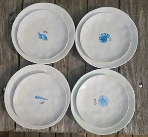 Melamin Beach Rae Dunn Teller 8-teiliges Set Speise- & Salatteller Muschel Sand Dollar - Bild 1 von 14