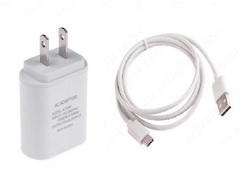 2 AMP WALL CHARGER ADAPTER+TYPE C USB CABLE FOR USB-C ZTE MODEL PHONES ...