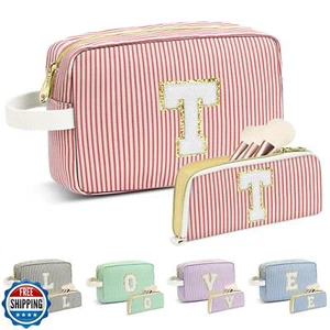 Travel Makeup Bag Gift for Women Girl Teens Preppy Stuff Cosmetic Bag Set, Cu - Bild 1 von 5