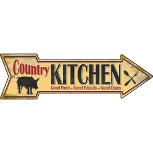Country Kitchen Novelty Metal Arrow Sign  Directional 17" x 5" Wall Decor - Picture 1 of 1