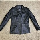 Vintage 90s Gap Black Leather Blazer Jacket Size Small