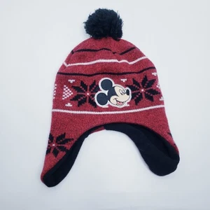 Disney Mickey Mouse Toddler Beanie Winter Hat  Red Black - Picture 1 of 6
