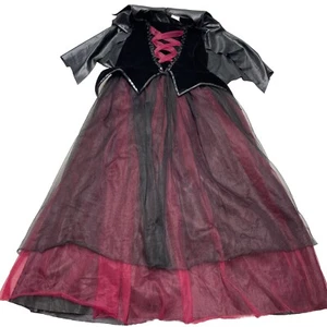 Lady Vampire Gothic Costume Wicked Queen Dress w/Cape Attached Girls XL/Women S - Picture 1 of 10