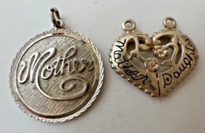 925 Sterling Silber Charms Mutter und Tochter & Mutter - Bild 1 von 2