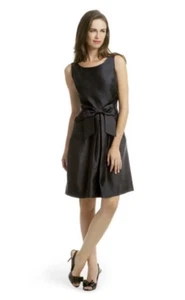 Kate Spade Size 6 Julian Sleeveless Black Satin Bow Front Dress - Picture 1 of 12