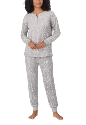 Juego de pijama polar de 2 piezas Nautica para mujer nuevo con etiquetas, color gris, talla M Foto 1 de 4