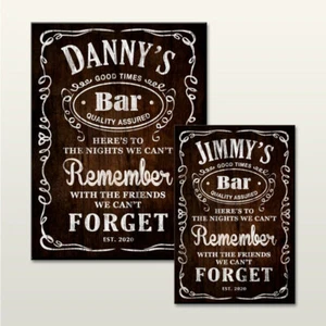 Large Personalised Beer Whiskey Bar Drink Gift Wooden Hanging Plaque Sign - Picture 1 of 7