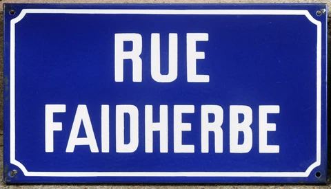 Old vintage French enamel street sign road plaque Louis Faidherbe Dakar Senegal Cover