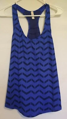Camiseta sin mangas para mujer LUCY espalda deportiva sin mangas azul chevron talla grande Foto 1 de 3