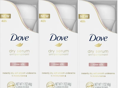 3 Pack Dove Dry Serum Antiperspirant Deodorant Rose Silk 1.7oz. exp 3/21 - Image 1 of 2