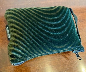Zippered Textured Velvet Padded Bubbler Bag Case - Dark Green - 5.5” - Picture 1 of 4