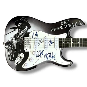 Von Zac Brown Band signierte Gitarre maßgefertigt JSA COA Zac Coy Jimmy Chris Clay John alle 6! - Bild 1 von 3