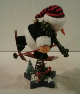 Avon 2001 "Muñeco de nieve de esquí hinchable de Navidad" para una repisa de chimenea o centro de mesa - BONITO - Imagen 1 de 7