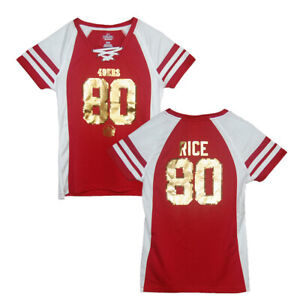 NFL Women's Shirt San Francisco 49ers Jerry Rice 80 Draft Hof Women Girls Jersey