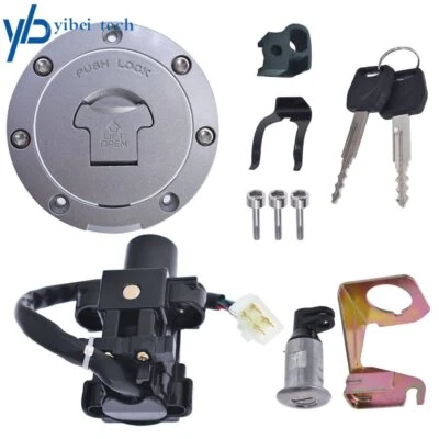 Juego de llaves de bloqueo de asiento interruptor de encendido tapa de gas combustible para Honda CBR600F4/F4i 2001-2006 Foto 1 de 4