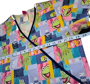 Disney Kermit the Frog Scrub Uniform Top Women XS 39" Bust Medical Pediatric Kid - Picture 1 of 7