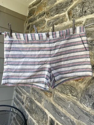 Pantalones Cortos Merona Mujer 16 Blanco Crema Gris Rosa Rayas Cómodos Relajados Verano Foto 1 de 4