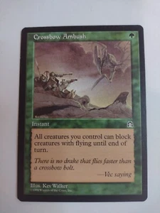 MTG Magic The Gathering Card Crossbow Ambush Instant Green Stronghold  - Picture 1 of 2