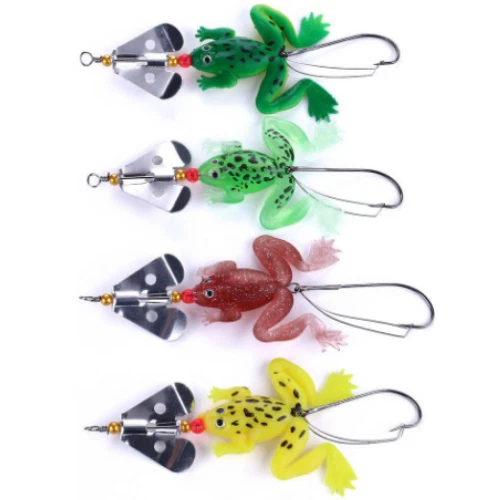 4er-Set FROSCH SPINNER Frog Spoon Tail Jig Chatter Bait Blinker Shad Twister  - Bild 1 von 1
